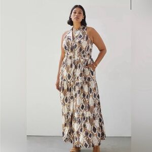 Maeve snake print sleeveless maxi dress woman’s 16 W